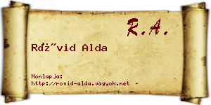 Rövid Alda névjegykártya